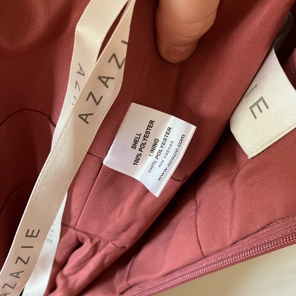 NWT Azazie Pierrette V-Neck Dress Desert Rose A4 - Picture 12 of 16